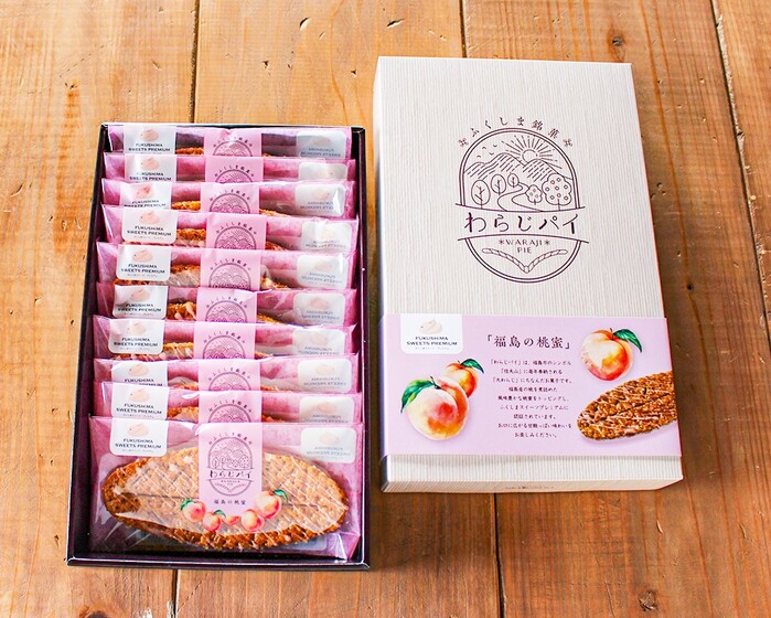 わらじパイ「福島の桃蜜」 10個入り｜軽くて食べ応えの有るパイ菓子